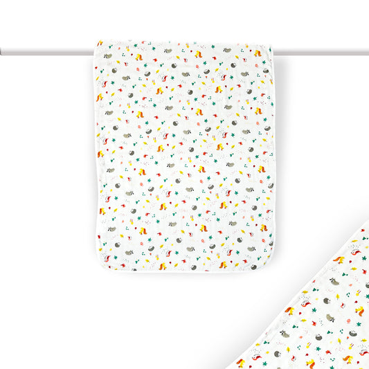 Premium Muslin Baby Towel – Baby Animals Print