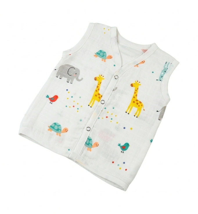Premium Muslin Baby Jabla – Yellow Giraffe Print