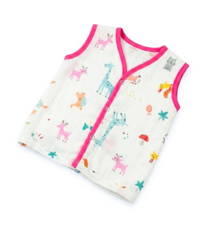 Premium Muslin Baby Jabla – Baby Animal Print with Border
