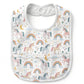 Premium Muslin Baby Bib – Pink unicorn rainbow Print